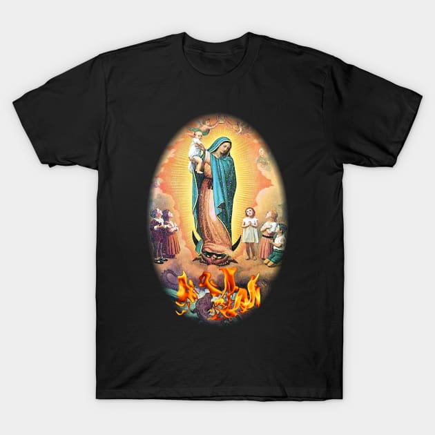 Our Lady of Guadalupe Virgen Maria Guadalupe Pro Life Anti Abortion T-Shirt by hispanicworld